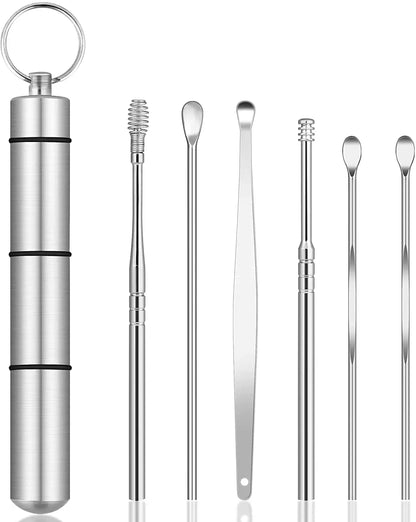 6 Pcs Ear Cleaning Tools with Aluminum Tube