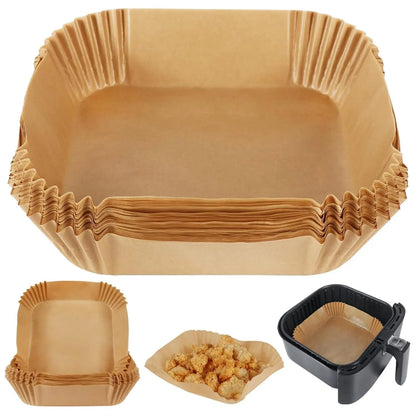 9 Inch 100 Pcs Square Air Fryer Paper